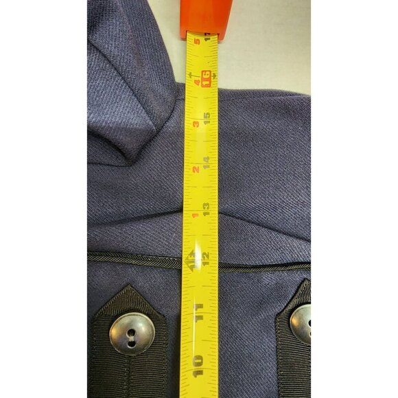 Cabi Double-Breasted Navy Military-Style Jacket With Button Accents & Black Trim - Picture 14 of 15